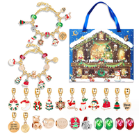 2025 créatif 24 compte à rebours calendrier avent Surprise aveugle boîte ensemble bricolage cristal perles charme enfants Bracelets ensemble cadeau de noël