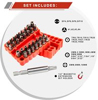 Jeu de 1 embout de sécurité haute dureté avec tige hexagonale de 1/4 pouce – Embouts anti-effraction Torx + Hex + Tri-Wing + Étoile + Clé à molette