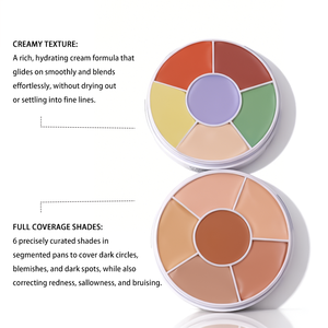 Palette Correttiva per il Colore della Pelle e Occhiaie, Kit Trucco con 6 Colori, Crema Correttiva e Palette Contorno - Product Image 3