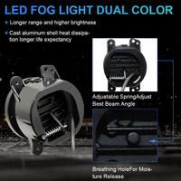 LELANPU Luces Antiniebla, Accesorios Angel Eye DRL, Proyector Nebbia 2SMD de 4 Pulgadas, Lámpara LED de Conducción para Automóvil, Faros Antiniebla para Toyota Bugatti