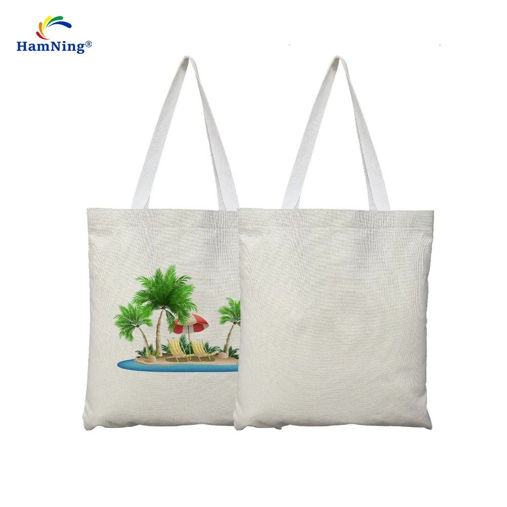 Sac fourre-tout par sublimation toile logo personnalisé sac d'épicerie shopping sac fourre-tout extra large