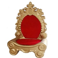 Chaise Trône du Père Noël en Fibre de Verre Grande Chaise du Père Noël pour l'Extérieur Décoration de Noël Imperméable Aire de Jeu Festive Célébration