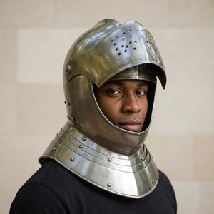 Casco de Caballero Medieval con Visera, Armadura Completa de Acero para Reenactamiento, Cosplay, Regalo - Product Image 1