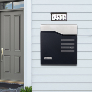 Boîte <span class=keywords><strong>aux</strong></span> <span class=keywords><strong>lettres</strong></span> murale en métal de style allemand sur pied, porte-journal, clés antivol incluses, livraison sécurisée du courrier dans l'appartement - Product Image 2