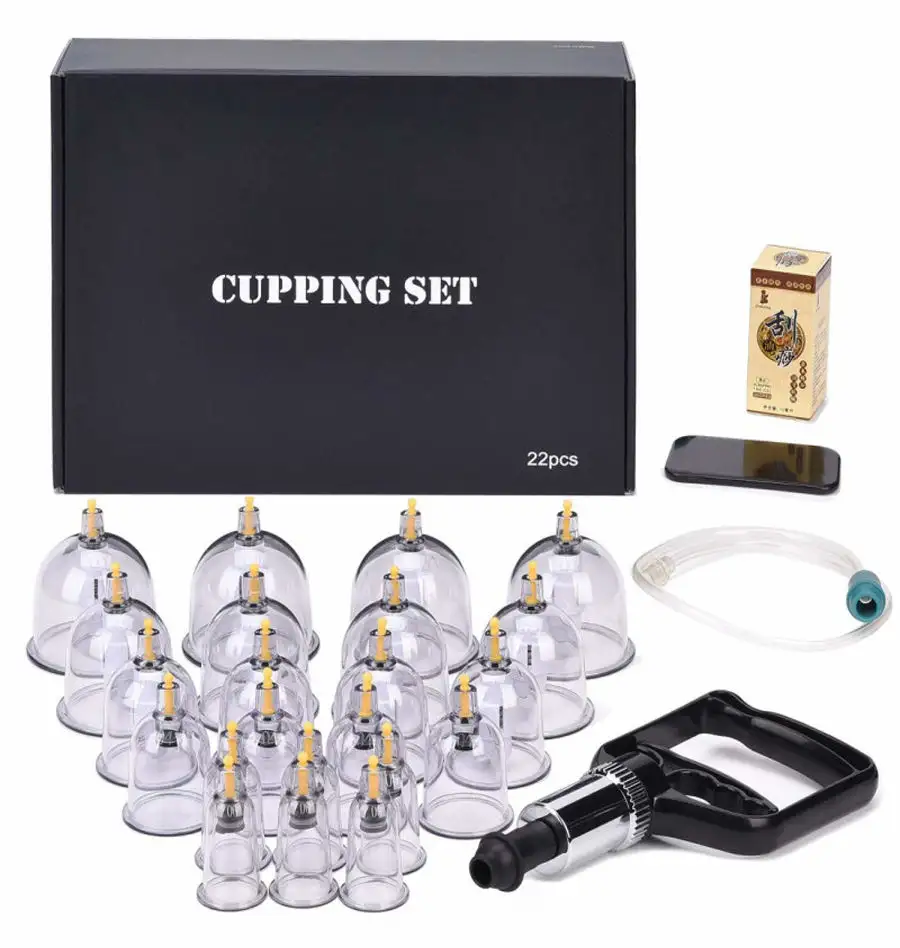 Cupping Set Top Quality Wholesale Vacuum Suction Massage with Pump Transparent hijama cups vacuum cupping set OEM Color Box