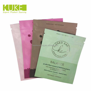 Bolsas de embalaje de polvo de vitamina proteína Mylar con cierre de cremallera reutilizable de papel de aluminio con acabado mate colorido - Product Image 2