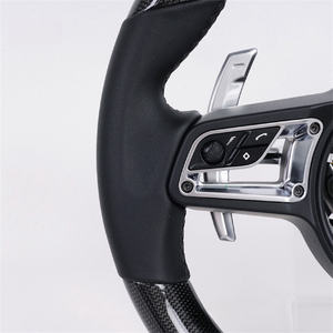 Volant de voiture en cuir de fibre de carbone accessoires de voiture personnalisés pour Porsche Panamera Macan Cayenne <span class=keywords><strong>918</strong></span> 911 718 970 971 958 - Product Image 4