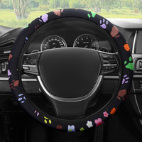 Housse de volant de voiture toutes saisons en chanvre à 4 branches avec anneau intérieur, kit de protection en tissu doux et élastique réglable