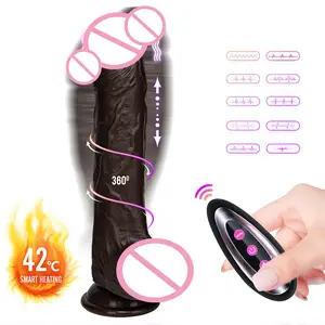 9 Vibration Huge Thrusting Dildo Silicone Penis Adult Toys Female Heating Rotating Realistic Vibration Dildo Machine for Women