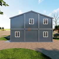 Maison préfabriquée portable à bas prix à deux étages en acier, conteneur plat, unités de 20/40 pieds, installation rapide