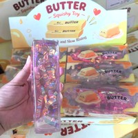 Bâton de beurre de fromage souple et transparent avec ruban pailleté, jouet anti-stress en TPR pour enfants et adultes
