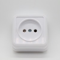 Stopkontak Dinding Dalam/Luar Ruangan Eropa dengan Steker Standar Jerman Besar Tipe 2P IP55 Plastik Harga Bagus Dudukan & Alas Lampu