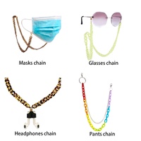Vente en gros de chaîne acrylique couleur bonbon ouverture 17*23MM accessoires de chaîne de lunettes chaîne de sac de mode corde de téléphone portable