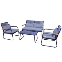 Ensemble de canapés simples d'extérieur modernes pour cour, balcon, villa, chaise en rotin, meubles de jardin imperméables au soleil pour les loisirs en plein air
