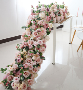 อุปกรณ์ตกแต่งงานแต่งงาน ดอกไม้สีขาว แถบดอกไม้ แถวดอกไม้ ดอกไม้ประดิษฐ์ ผ้าปูโต๊ะสำหรับตกแต่งงานแต่งงาน - Product Image 3