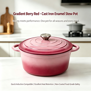 <span class=keywords><strong>Cocotte</strong></span> <span class=keywords><strong>en</strong></span> <span class=keywords><strong>fonte</strong></span> émaillée classique avec couvercle, compatible four, antiadhésive, pour la cuisine quotidienne familiale - Product Image 3