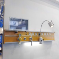 Système de gaz horizontal pour unité de chevet d'hôpital Hochey Medical VIP avec accessoires de gaz médical et système de fixation
