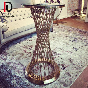 Gold Stainless Steel <strong>Glass</strong> Top Dining <strong>Coffee</strong> High Wedding bar <strong>Table</strong> for Event Party - Product Image 6