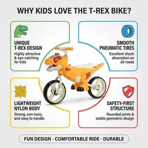 Nueva Bicicleta de Equilibrio para Niños con Diseño de Dinosaurio, Bicicleta de Equilibrio de Alta Calidad con Diseño de Dinosaurio, Bicicleta de Dos Ruedas para Niños de 2 a 6 Años - Product Image 3