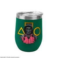 Nouveauté 2026 : Mug de voyage isotherme en acier inoxydable 12 oz, motif Squid Game coréen populaire sur Netflix, antidérapant, mignon, en promotion