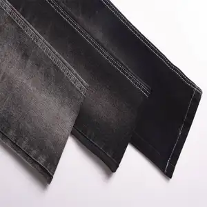 8 + 8*10/40 kain denim elastis hitam jet tenun katun 70% poliester 28.5% kain denim Jeans tahan penyusutan
