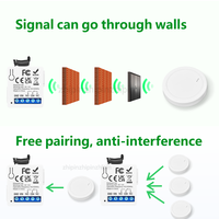 Interruptor de Control Remoto Inalámbrico Universal de 433 Mhz, Relé de CC de 12 V y 10 A, Mini Transmisor RF Redondo, para Luz/Puerta de Garaje/Cerradura Electrónica