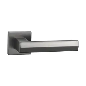 NAICHI Quality Square American ORB Modern Bathroom Door Handle Black Zinc Alloy Toilet Door Lock Set For Interior Wood Door