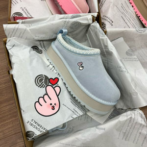 أحذية شتوية فاخرة للنساء من تاز، مقاومة للماء ودافئة، مصنوعة من الصوف وجلد الغنم مع بطانة فرو ونعل خارجي من الإيفا، مريحة ودافئة - Product Image 4