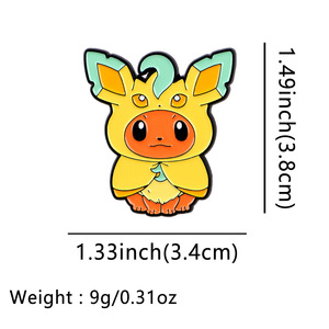 Spilla smaltata all'ingrosso Pokemoned con simpatico personaggio anime Eevee, spilla da bavero a forma di animale cartone animato Kawaii, distintivo per zaino e <span class=keywords><strong>accessori</strong></span> abbigliamento - Product Image 6