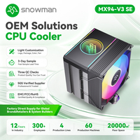 Ventilateur de refroidissement CPU SNOWMAN pour PC, 4 caloducs, dissipateur thermique pour processeur de bureau, compatible LGA 1700 1200 1366 115x AM5 AM4