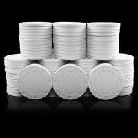 Jetons de poker en céramique de luxe de 39 mm, blancs, vierges, pour sublimation, avec logo personnalisé, motif gravé, diamant