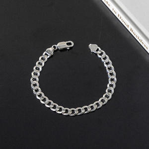 マンヒップホップジュエリー925スターリングシルバーロジウムメッキ6mm/7mm/8mmチェーンキューバチェーンブレスレット - Product Image 2
