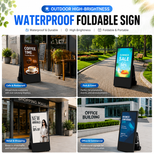 Écran d'affichage numérique extérieur intelligent FHD de 32, 43, 55 pouces, étanche IP65, résistant aux intempéries, alimenté par batterie, en forme de A, avec écran LCD pour affiches - Product Image 4