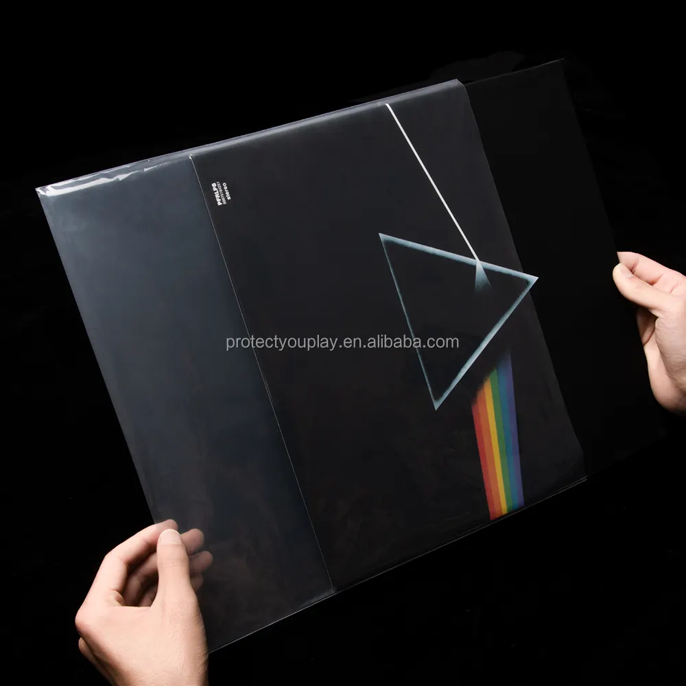 12,75 ''X 12,75'' Plástico transparente cristalino plano Polipropileno PP 7,5 Mil de espesor LP Disco de vinilo Mangas exteriores para pulgadas Vinilo Rrecord