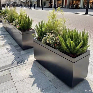 Maceta de acero inoxidable para flores, soporte decorativo para plantas al aire libre no tóxico para balcón, Patio, arreglo de espacio habitable cuadrado - Product Image 3