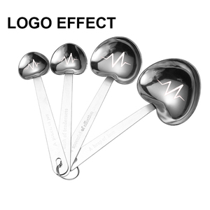 Bộ thìa đo hình trái tim bằng thép không gỉ, tùy chỉnh logo và màu sắc, bán sỉ, dùng cho làm bánh và nhà bếp - Product Image 2