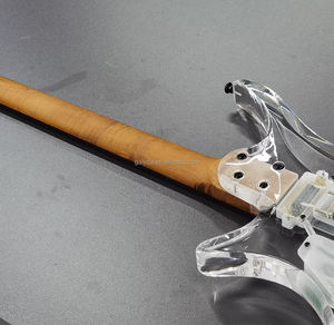GALYDA GLD-860 OEM Vente en gros Guitare électrique transparente en cristal à double changement de vitesse, sans tête, en acrylique, rock, live, palissandre/érable H-H - Product Image 4