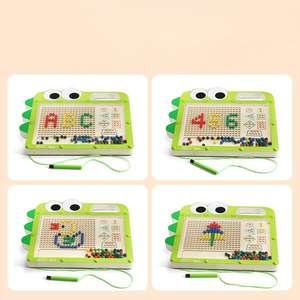 Jouets Montessori <span class=keywords><strong>Dinosaure</strong></span> en bois 2 en 1 Jeu de labyrinthe numérique double face Logique Pensée Entraînement Jouet éducatif pour enfants - Product Image 3