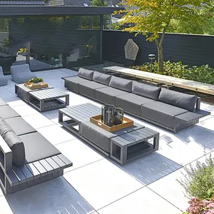 Hochwertiges Gartens ofa se Modernes modulares Luxus-Lounge-Set für den Außenbereich Allwetter-Lounge-Set aus Aluminium