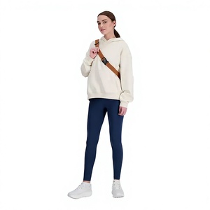 Sudadera con Capucha Extra Grande para Mujer, 100% Algodón, Color Sólido, Transpirable, Tejida, con Bolsillos, para Otoño - Product Image 3
