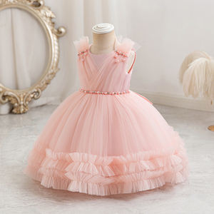 À Yrs enfant été bébé filles <span class=keywords><strong>robe</strong></span> de cérémonie enfants S perle <span class=keywords><strong>Tulle</strong></span> princesse robes de soirée pour mariage Tutu effectuer Vestido - Product Image 3