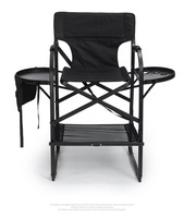 Chaise de Réalisateur Pliante Portable d'Extérieur avec Plateau Latéral, Chaise Multifonctionnelle pour le Camping, la Pêche et le Dessin Artistique