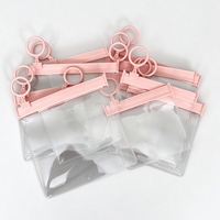 Pochette à bijoux transparente avec fermeture éclair coulissante et crochet en plastique, sac de rangement anti-ternissement pour boucles d'oreilles, colliers et accessoires