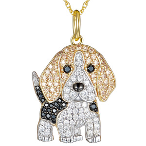 Entrega Rápida - Proveedor de Joyería - Collar con Colgante de Perro <span class=keywords><strong>Beagle</strong></span> Adorable, Joyería Fina de Cachorro de Dibujos Animados en Aleación de Zinc Ecológica - Product Image 1