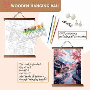 ภาพวาดสีน้ำมัน DIY ฉากฤดูใบไม้ผลิเมืองน้ำเจียงหนาน ซากุระ ตกแต่งผนัง 40x50 ซม. - Product Image 5