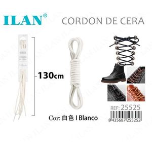 Laccio per scarpe cerato Ilan bianco 130 cm per stivali e scarpe - Product Image 1