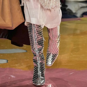 Gold Braided Strange Heels Shoes Women's Knee High Boots Fashion Pointed Toe Wedge Shaped Heel <b>Long</b> Booties Wide Fit Top - Product Image 6