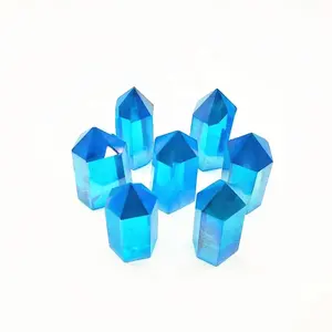 klar blau quarz kristall Suppliers-Großhandel natürliche Kristall punkte blau Engel Aura klare Quarz punkte