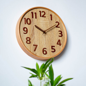 Dropshipping Shopify Minimalist Solid Wood <b>Wall</b> <b>Clock</b> Modern Japanese Style <b>Silent</b> Quartz Hanging <b>Clock</b> for Living Room Home Dec - Product Image 4