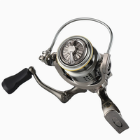 Moulinet de pêche Golden Shark King Small Golf, entièrement métallique, avec bobine peu profonde, double roulement, pour micro-leurres et lancer longue distance